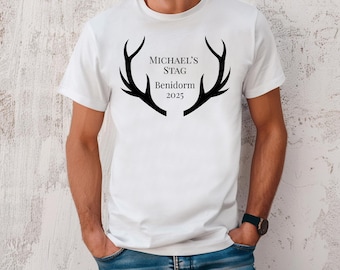 Personalized Stag Do T-Shirt Custom Name Groomsman Gift