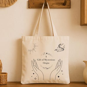 Mystic Moon & Sun draagtas van biologisch katoen: spiritueel bohocadeau