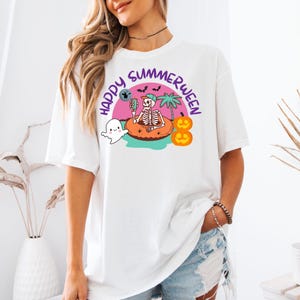 Happy Summerween Sweater Funny Halloween in Summer Sweatshirt  Spooky Season Gift Horror Lover Apparel for Halloween Lover