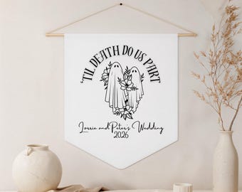 Personalized Goth Wedding Sign Celebration Wall Hanging