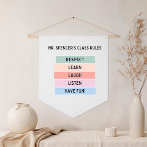 Personalized Teacher Pennant: Classroom Decor, End of Year Gift