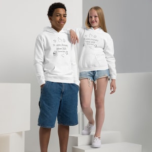 Spersonalizowana bluza z kapturem dla absolwenta 6 klasy, prezent na pożegnanie, prezent na pamiątkę dla absolwentów 2025 r. Bluza z kapturem dla absolwentów szkoły podstawowej