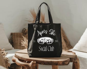 Personalised Après Ski Social Club organic tote bag