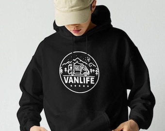 Van Life Hoodie Happy Camper Adventure Shirt