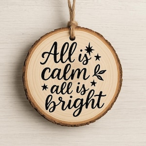 Rustic Wood Slice Christmas Ornament - Cozy Farmhouse Decor