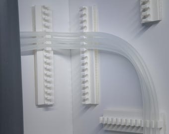 Aquarium Dosing Line/Tube Organizer for 6mm O.D. Silicone Dosing Tubes with Reclosable Fastener for Mounting Pack of 2