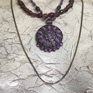 Gypsy heart purple necklace Clearance
