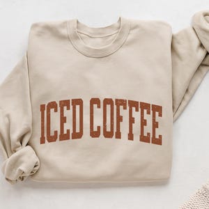 Eiskaffee Sweatshirt, süßer Kaffee Rundhalsausschnitt, Kaffee-Liebhaber-Pullover, Kaffee Wetter Sweatshirt, Retro Eiskaffee-Pullover, Kaffee-Liebhaber Geschenk