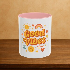 Good Vibes Coffee Mug: Joyful Ceramic Drinkware (11oz/15oz)