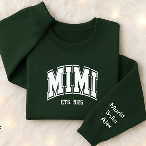 Custom Mimi Sweatshirt: Personalized Grandma Gift with Grandkids&#39; Names