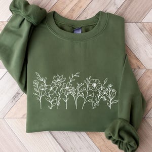 Wildflower Sweatshirt: Cottagecore Floral Crewneck