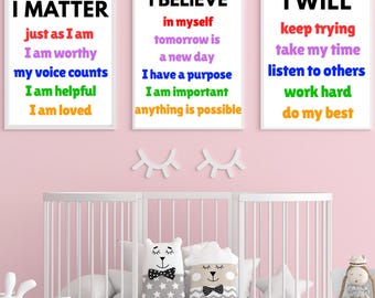 Affirmation Prints für Kinderzimmer: Kinderzimmer, Klassenzimmer, Spielzimmer (Digitaler Download)