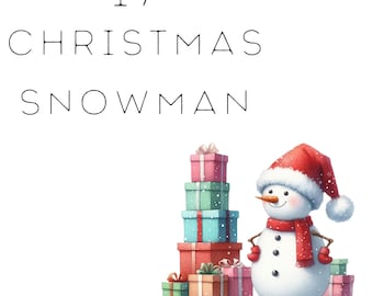 Clipart Bonhomme de neige PNG et JPG : Clipart Noël aquarelle (téléchargement numérique)