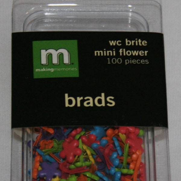 Making Memories 100 Watercolor Brite Mini Flower Brads