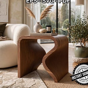Parametric Side Table CNC Files | Modern Accent Tables DXF | Sculptural End Table | Digital Download