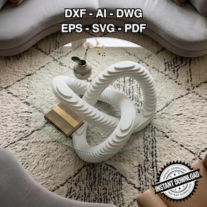 Parametrische onderstel salontafel CNC-bestanden | Modern meubelontwerp | DXF SVG-lasergesneden | Digitale download