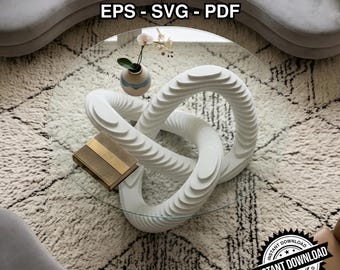 Parametric Coffee Table Base CNC Files | Modern Furniture Design | DXF SVG LaserCut | Digital Download