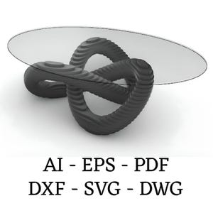 Base per tavolo parametrico per casa moderna - File digitale del tavolo con nodo a trifoglio - Progetto di mobili CNC - Tavolino da caffè parametrico per mobili moderni