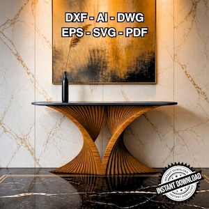Archivo CNC para mesa consola paramétrica: Muebles modernos DXF (Descarga digital)