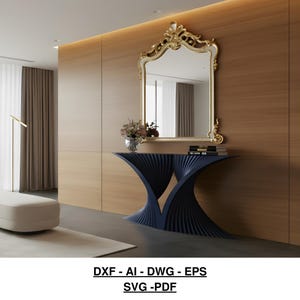 Archivo CNC para mesa consola paramétrica: Muebles modernos DXF (Descarga digital)