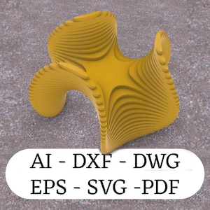 Base paramétrica para mesa de centro – Diseño de superficie CNC Enneper – Archivo DXF para muebles modernos – Descarga digital para carpintería y corte CNC