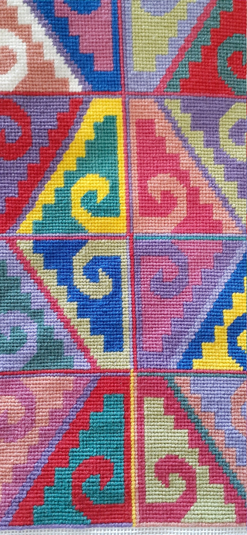 Modern Dynamic Colorful Andean Pattern Needlepoint - Etsy