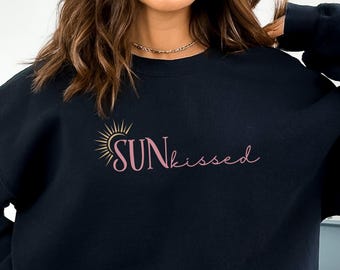 Sunkissed Sweatshirt, Beachy Summer Aesthetic, Retro Font