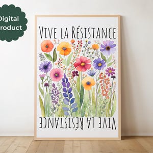 Vive la Résistance Digital Print Wall Art, Social Justice Art, Feminist Wall Art, Resistance Poster Art, Political Wall Art, Protest Digital