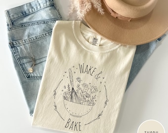 Wake and Bake Comfort Colors T-Shirt, Funny Baking Shirt