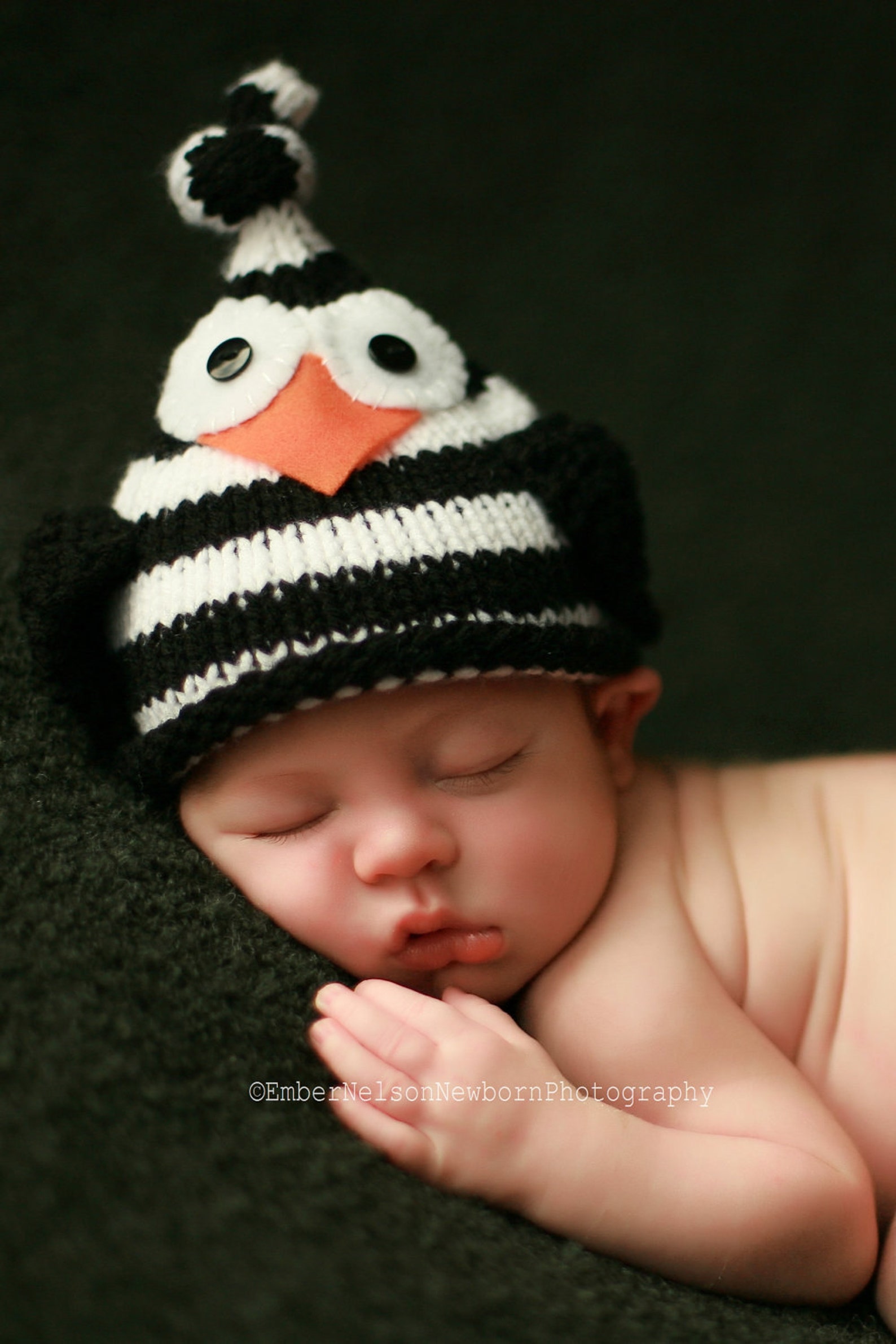 Knit Newborn Baby Bird Hat Knitted Infant Tie Top Hat Spring Etsy