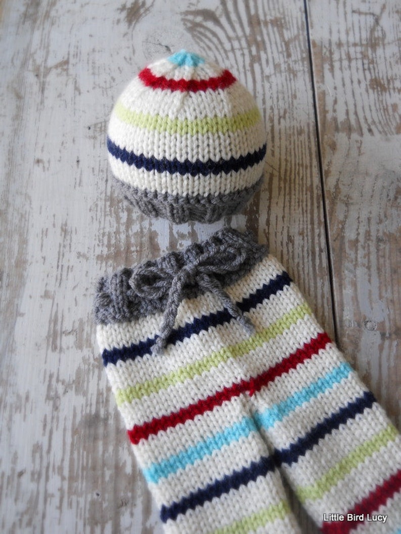Newborn Knit Pants Hat Set Baby Knitted Cap Vintage Inspired Etsy