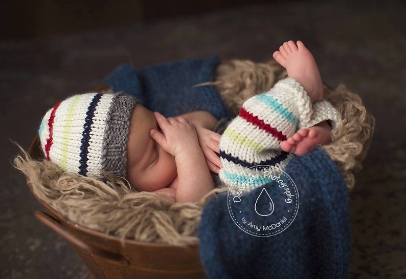 Newborn Knit Pants Hat Set Baby Knitted Cap Vintage Inspired Etsy