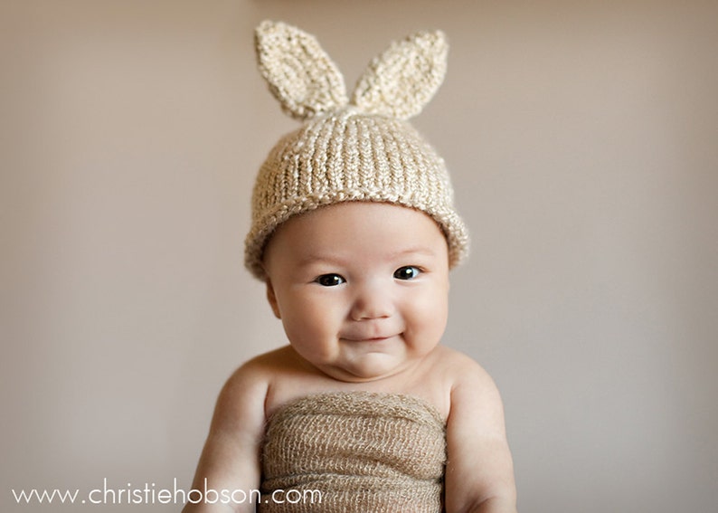 Knit Baby Hat Newborn Kitten / Bear Ears Knitted Infant Cap Etsy