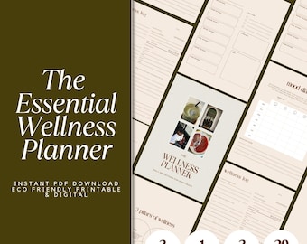 Agenda de bien-être imprimable, PDF, Agenda minimaliste esthétique, Soins personnels, Agenda quotidien, Suivi bien-être, Santé et bien-être