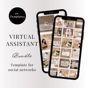 Virtual Assistant Template for Instagram | Editable Canva Kit | Personal & Executive Assistant Branding Virtual Assistant Content.
