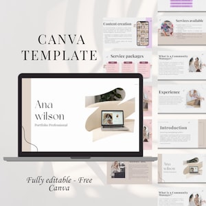 Portfolio template, virtual assistant portfolio, virtual assistant portfolio template, Canva portfolio, canva template, bundle canva.