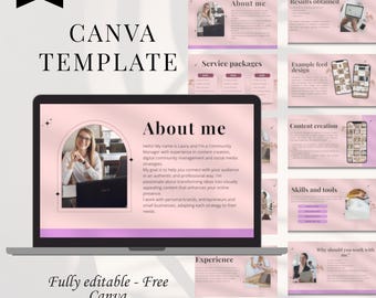 Editable Canva Portfolio Template: Community Manager, Virtual Assistant (PDF)