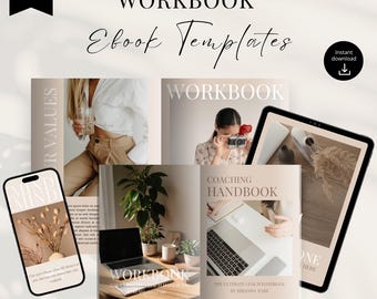 Canva E-Book Vorlage: 100-seitiges Arbeitsbuch Mockup (PDF-Datei zum Herunterladen)