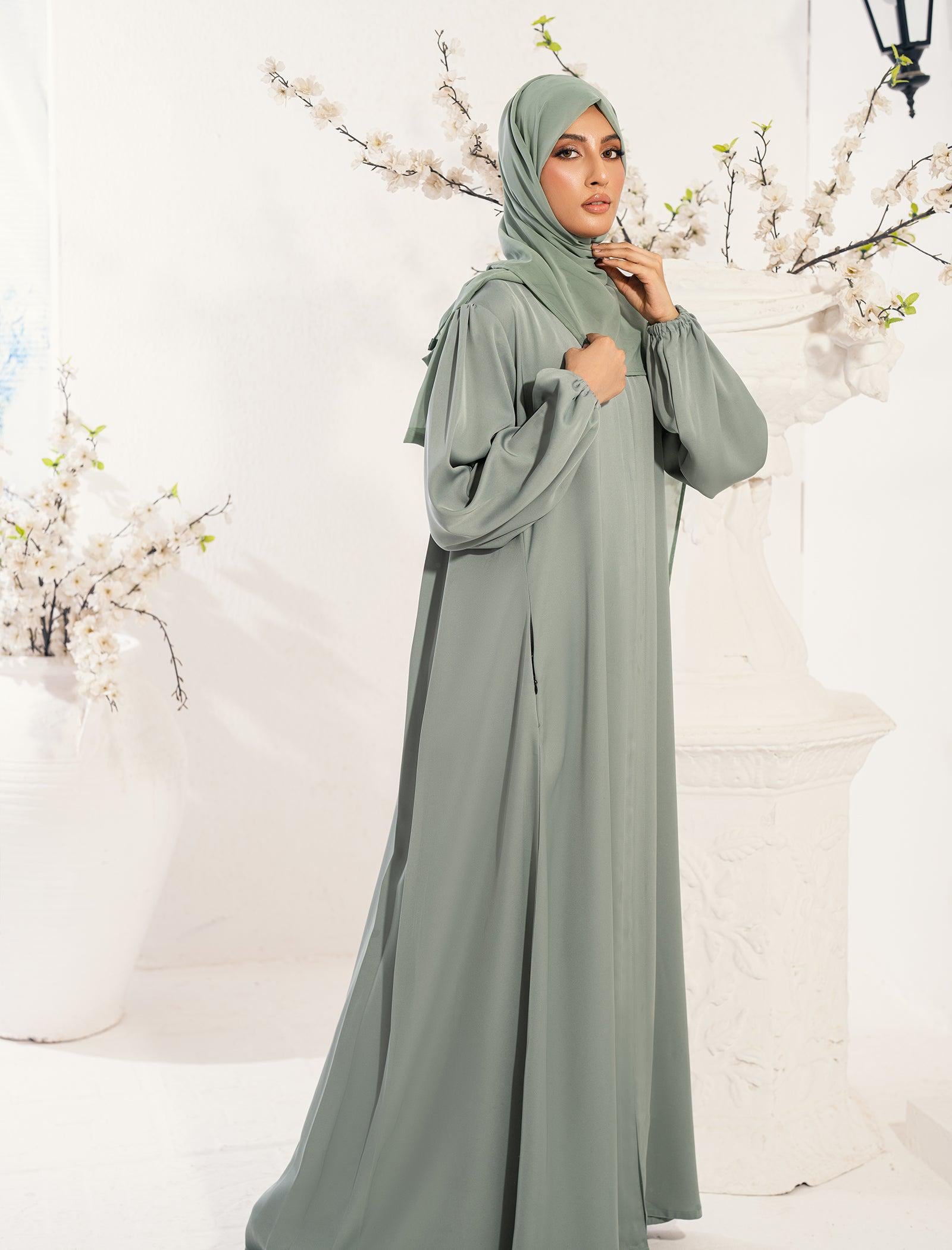 green emerald velvet dress Sage Wrap Around Dress – Zahrah By Zainab
