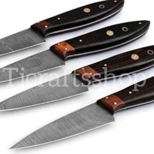 Hand Forged Steak Knives Set, Damascus Steel Steak Knives , BBQ Knives Set , Christmas Gift , Kitchen Chef Set , Birthday Gift,New year Gift