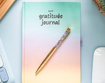 A5 Daily Gratitude Journal & Amethyst Pen