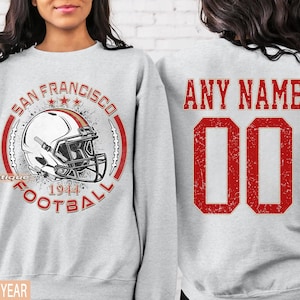 Personalized San Francisco Football Sweatshirt, San Francisco football crewneck, San Francisco shirt, Custom Football Player, football Tee