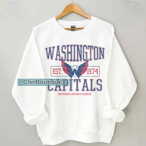 Washington Capitals Sweatshirt | Vintage Capitals Hockey Sweatshirt | Retro Washington T-shirt | Capitals Hockey Crewneck