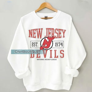 Vintage New Jersey Hockey Sweatshirt, Retro New Jersey hockey shirt, New Jersey Hockey Fan shirt, New Jersey Sweater, Custom hockey tee