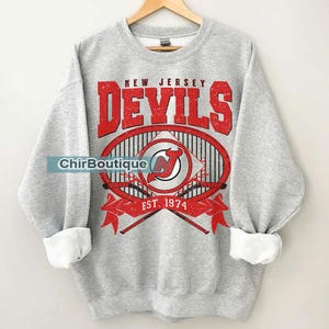 Vintage 90s New Jersey Devils Shirt, Crewneck New Jersey Devils Sweatshirt, New Jersey Hockey Gift