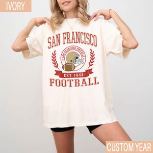 Comfort Colors® Vintage San Francisco Football Sweatshirt T-Shirt, Retro San Francisco Game Day Shirt,Football Fan Gift,San Francisco Sports