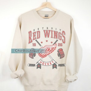Detroit Red Wings Sweatshirt Crewneck, Vintage Red Wings shirt, Detroit Hockey Fan shirt, Hockey Tee, Red Wings Sweatshirt