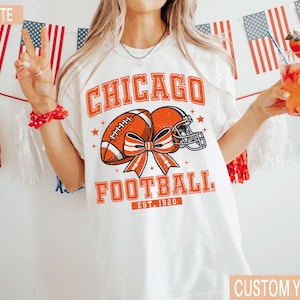 Comfort Colors® Vintage Chicago Football Sweatshirt T-Shirt, Retro Chicago Game Day Shirt, Football Fan Gift, Unisex Chicago Sports Tee