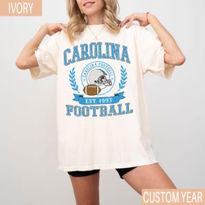 Comfort Colors® Vintage Carolina Football Sweatshirt T-Shirt, Retro Carolina Game Day Shirt, Football Fan Gift, Unisex Carolina Sports Tee