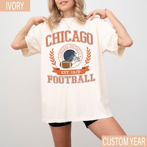 Comfort Colors® Vintage Chicago Football Sweatshirt T-Shirt, Retro Chicago Game Day Shirt, Football Fan Gift, Unisex Chicago Sports Tee